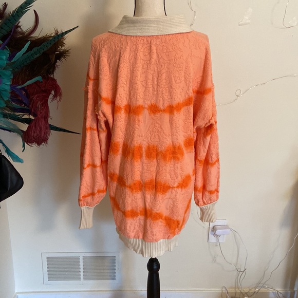 NWOT - Free People Orange Polo Sweater Button size Small - Picture 4 of 7